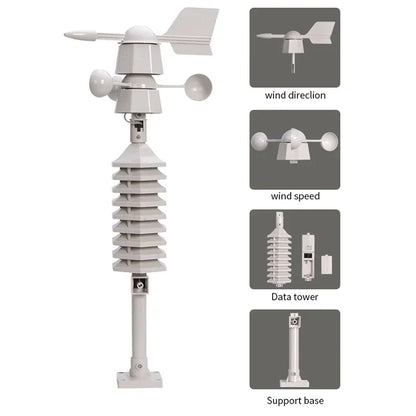 Windmeter – Anemometer – Windsnelheidsmeter – Weerstation – Windrichtingmeter – Binnen- en Buitentemperatuur – Draadloos Met Digitaal Display