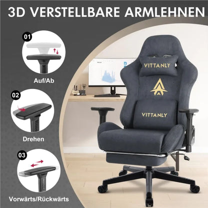Gamingstoel – Gamestoel – Gaming Chair – Game Stoel – Bureaustoel – Ergonomisch Design – Hoogwaardig Suède - QUORE