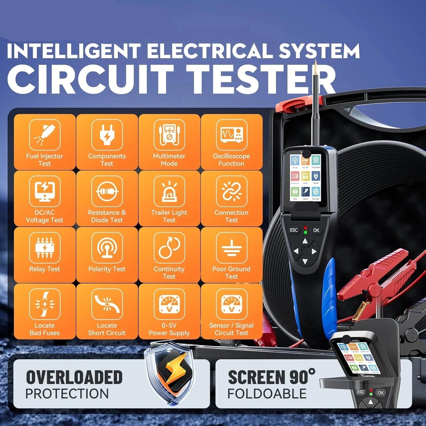 Circuittester – Multimeter – Spanningsmeter – Automatische Detectie – Oscilloscoop – 6-in-1 Functie – Injectortest