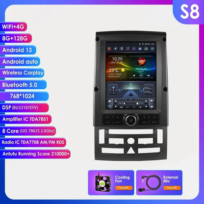 9,7 inch Android Autoradio – Multimedia Speler – GPS Navigatie – CarPlay – 4G Connectiviteit – 8-Core Processor – 128 GB Opslag