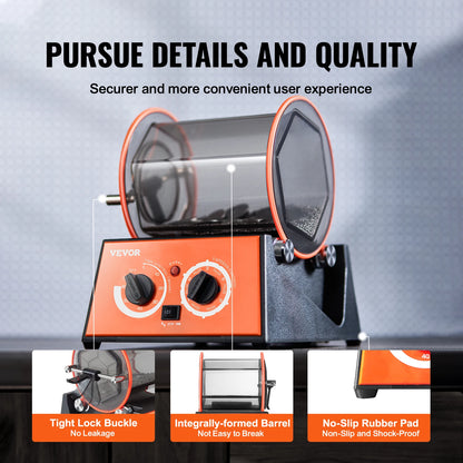 VEVOR 3 /5kg Rotary Tumbler Surface Polisher Jewelry Polishing Machine Finishing Machine with Polishing Bead for Chamfering