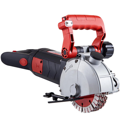 Muurfrees - Muurfrees sleufmachine - Betonfrees - Betonzaag - Elektrisch - Zaagmachine - Steenzaagmachine - 4800W - 125mm - met Lasergeleiding - Waterkoeling - Cirkelzaag - voor Beton - Steen - en Baksteen