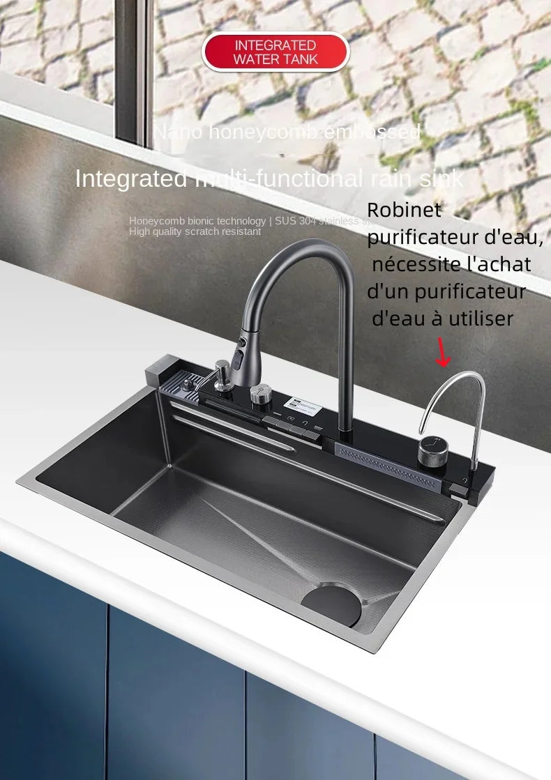 Keukenkraan – RVS Kraan – Keukenmengkraan – Duurzame Kraan – Roestvrij Staal – Keramische Cartridge – Corrosiebestendig - 68x46CM - QUORE