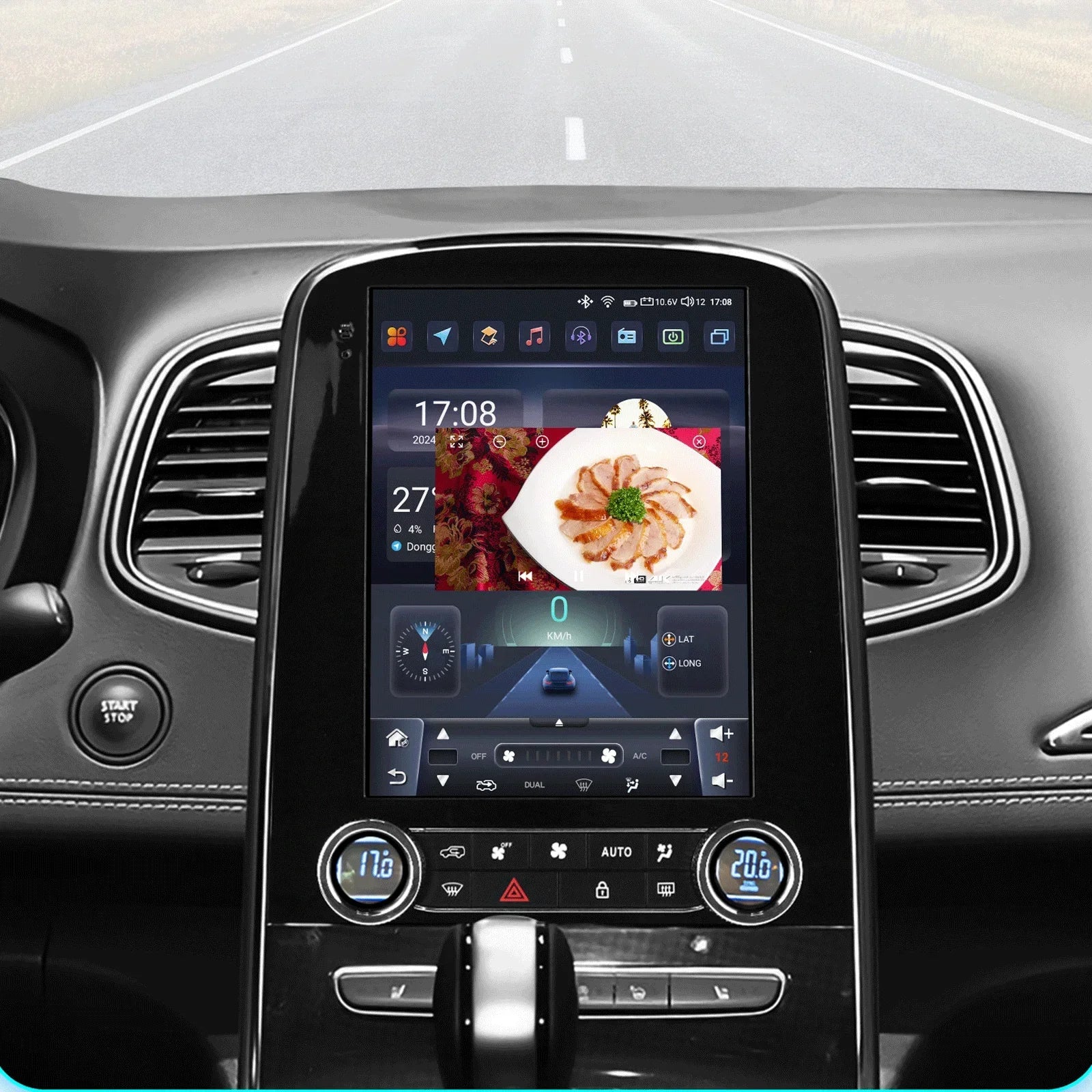 Multimedia Autoradio – GPS Navigatie – Video Speler – 2DIN Radio – Android Auto – 9,7 Inch Touchscreen – 8-Core Processor & 4G Connectiviteit - QUORE