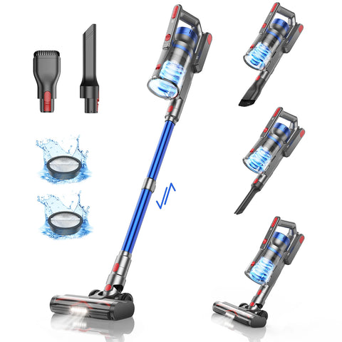 Cordless Stick Vacuum Cleaner - Stick Vacuum Cleaner - Vacuum Cleaner - Cordless Stick Vacuum Cleaner - Powerful Suction - 36kpa - HEPA - 450W - Blue