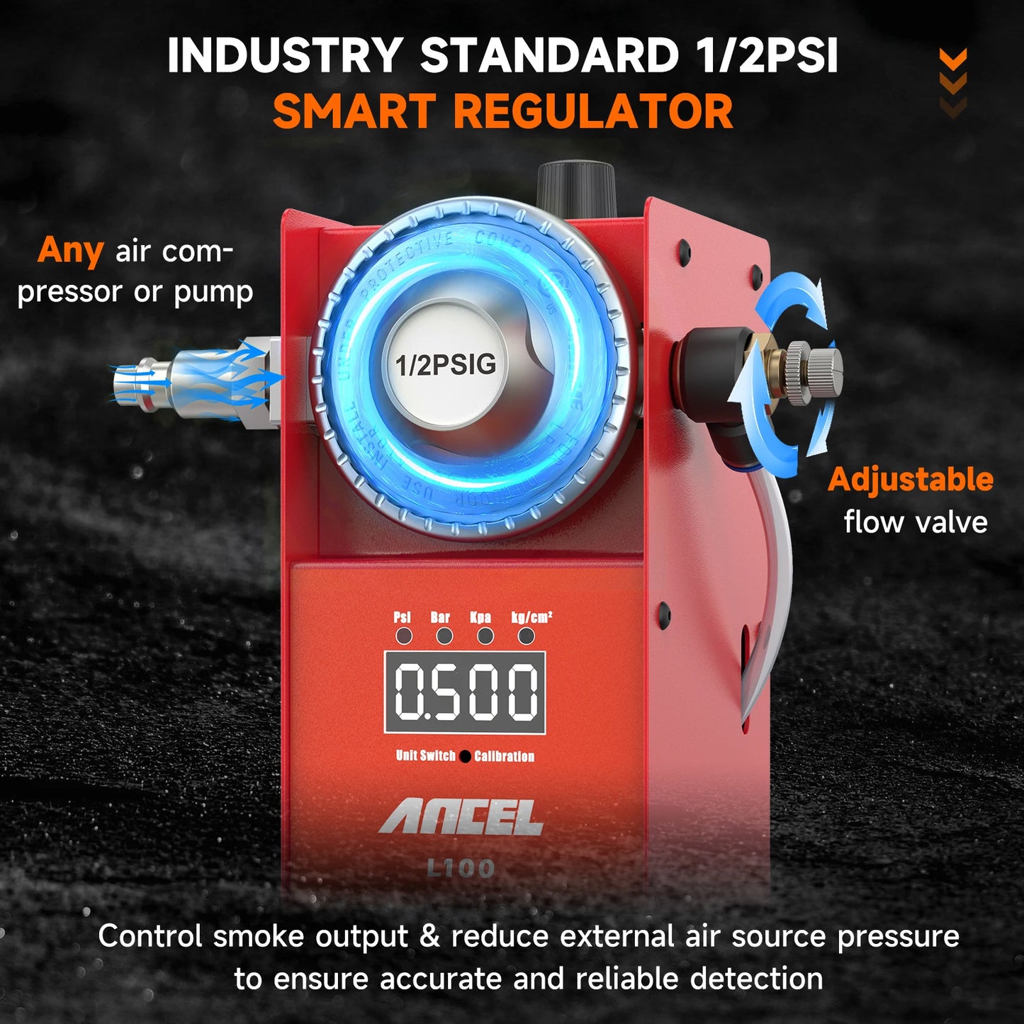 Rookmachine Voor Auto’s – Lekzoeker – Rookgenerator – Lekkage Tester – 12V Aansluiting – Digitale Drukmeter – Compleet Testpakket