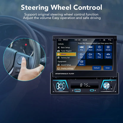 Auto Multimedia Speler - 2 Din -  7Inch - MP5 met camera2 - Carplay Scherm - Touchscreen - Navigatiesysteem Auto - Universeel - Multimedia Autoradio - QUORE