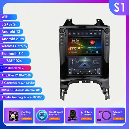 2 DIN Autoradio – Multimedia Systeem – Navigatiesysteem – Touchscreen Radio – Android Auto Radio – Android 13 – 9,7 Inch Verticaal Scherm - QUORE