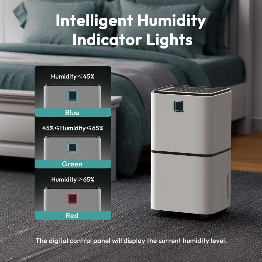 HUMILABS  OL12-BD023F Portable Dehumidifier, 3 Modes, Auto Defrosting, 12-Hour Timer, 12L Dehumidifying Capacity, 15-25㎡ Scope