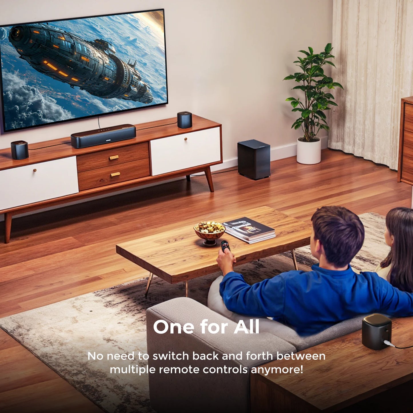 Soundbar - 7.1ch - Soundbar voor TV - Surround Sound-Systeem - met Subwoofer - Dolby Atmos - Smart App-bediening - Thuisbioscoopgeluidssysteem - Bluetooth-luidspreker - AUX - Optische Ingang - USB - Bluetooth - HDMI - 350W - Zwart