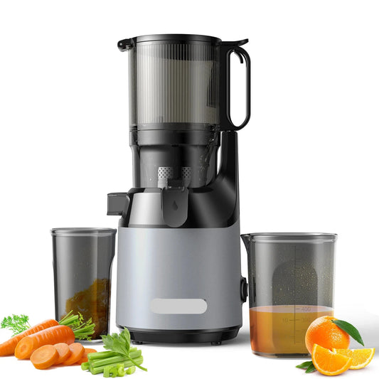 low Juicer - Cold Press - Slow Juicer - with 130mm feed chute - Suitable for whole fruits and vegetables - High juice yield - BPA FREE - Slow Masticating Juicer