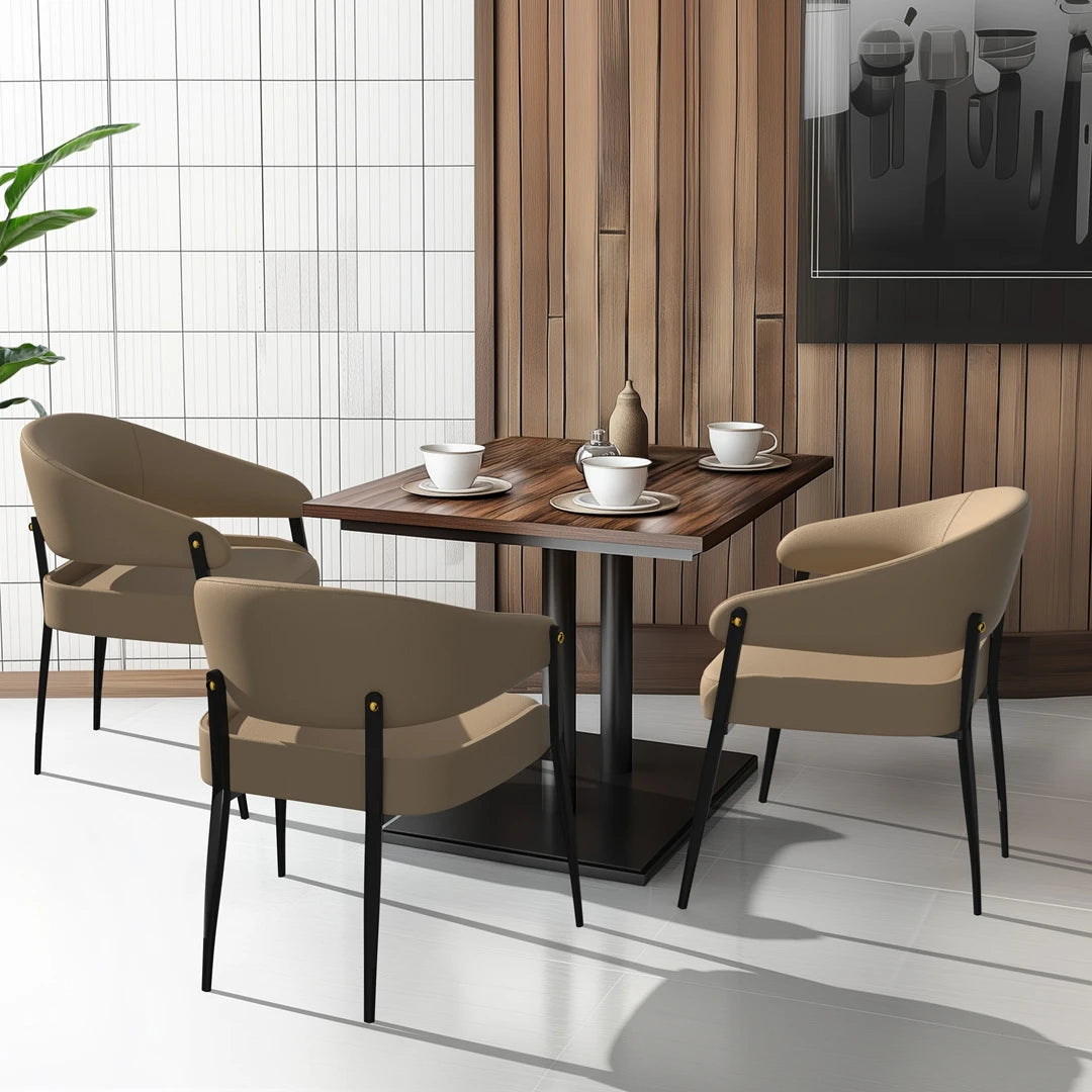 Eetkamerstoelen – Set van 2 - Stoelen – Vergaderstoelen – Bureaustoelen – Microvezel Leer – Eucalyptus Hout – Draagkracht 150 kg - 59 x 43 x 79 cm - Khaki