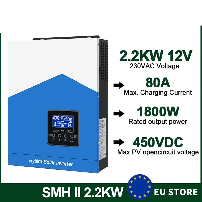 Hybride Zonne-energie Omvormer – Solar Inverter – Zonne-omvormer – Off-grid Omvormer – Energieomvormer – 2.2kW Vermogen – Wifi Met BMS