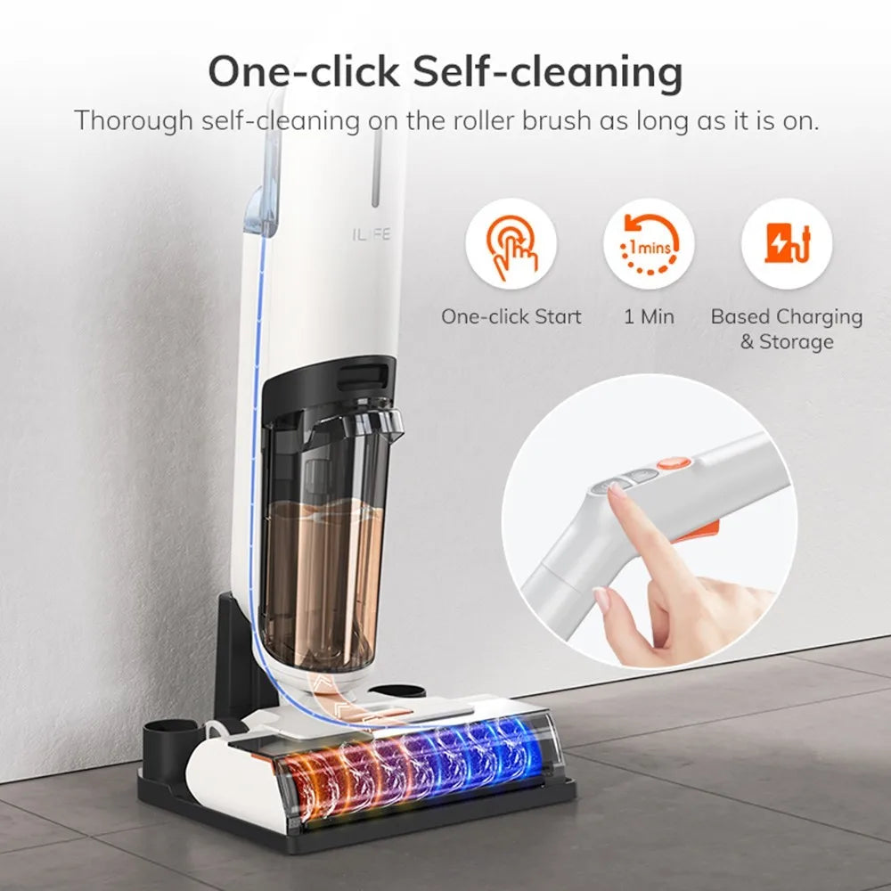 Nat & Droog Stofzuiger – Snoerloze Stofzuiger – Draadloze Schoonmaker – 3-In-1 Reinigingsapparaat – Zelfreinigend – 700 Ml Watertank – 30 Min Accuduur