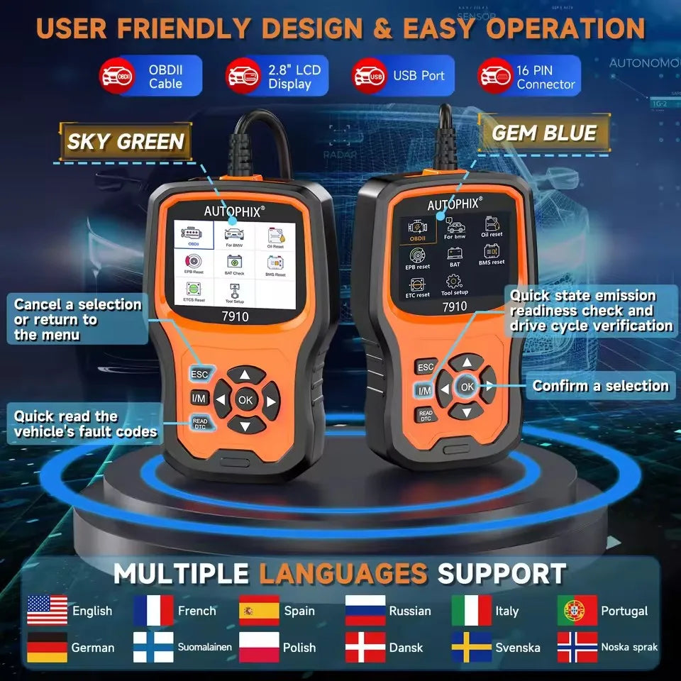 OBD Scanner - OBD2 - Auto Scanner - Auto uitlezen - Diagnose Apparatuur voor Auto's - OBD2 Diagnoseapparaat Voor BMW MINI - Alle Systemen - TPMS - ABS - Airbag - EPB - Olie Reset - Accu Registratie - Motorfoutlezer Voor Alle OBD2 Auto’s