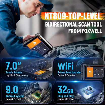 Autodiagnosetool – Foutcode Lezer – Diagnosescanner – Auto Scanner – Voertuigsensor Analyse – 7 Inch Kleurenscherm – Live Data Inzicht - QUORE
