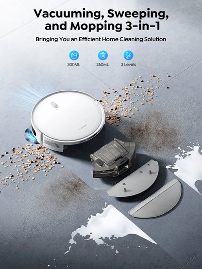 Robotstofzuiger - Stofzuiger - Dweilrobot - Vacuum Cleaner - Robotstofzuiger met Dweilfunctie - 6500PA – LiDAR Navigatie – Slimme Appbediening en Geplande Reiniging