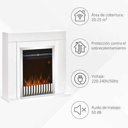 Elektrische haard – Sfeerhaard – Elektrische kachel – Open haard – Vrijstaande haard – 2000 Watt vermogen – Realistisch vlameffect met instelbare helderheid