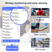 Dashcam voor Auto - 10.26” Touchscreen Dashcam - 4 Camera’s - 4G Android 8.1 - 360° Panorama - GPS & ADAS - Parkeermodus - Zwart