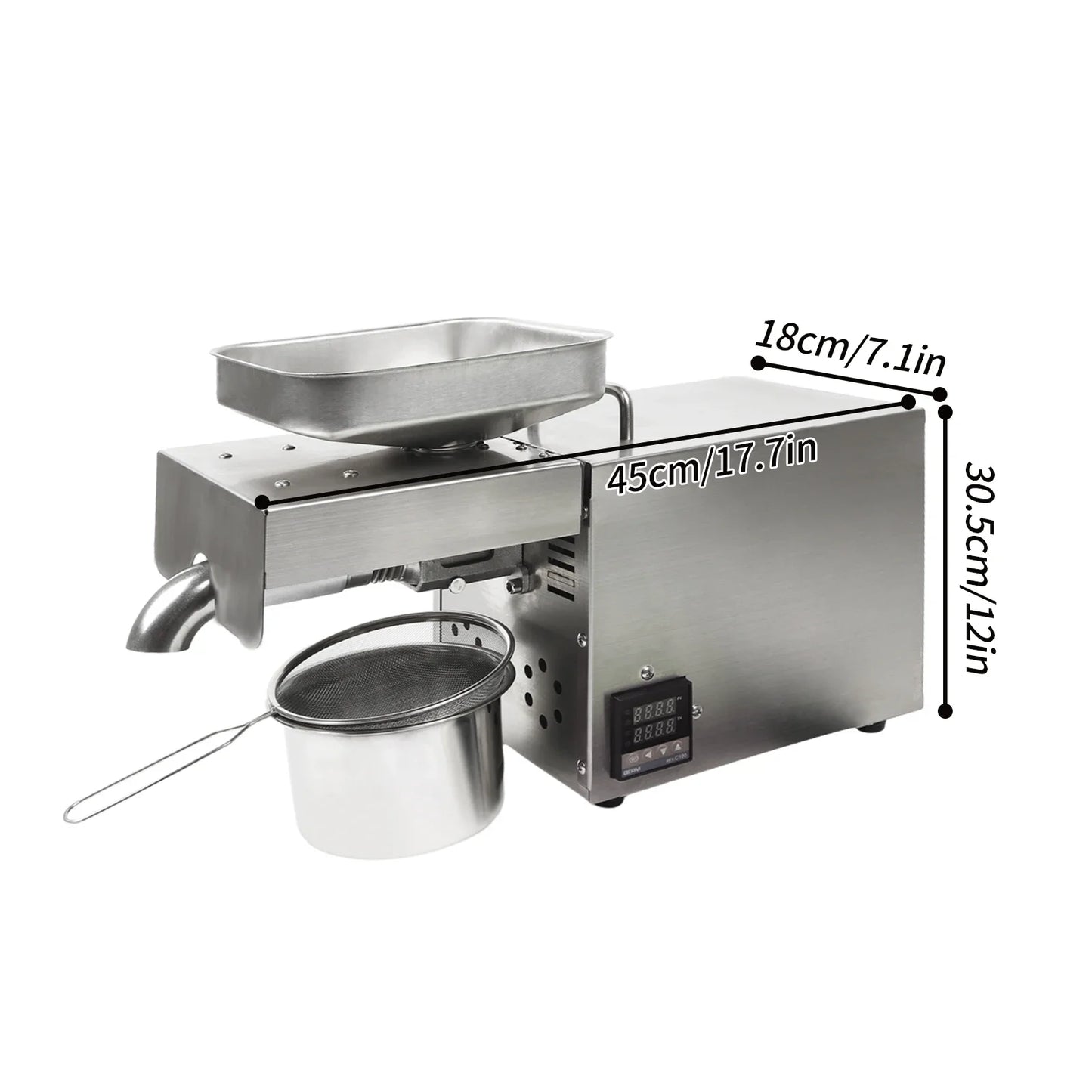 Oliepers – Olie Extractor – Notenpers – Zaden Pers – Temperatuurregelaar – Roestvrij Staal – Hoge Olieopbrengst