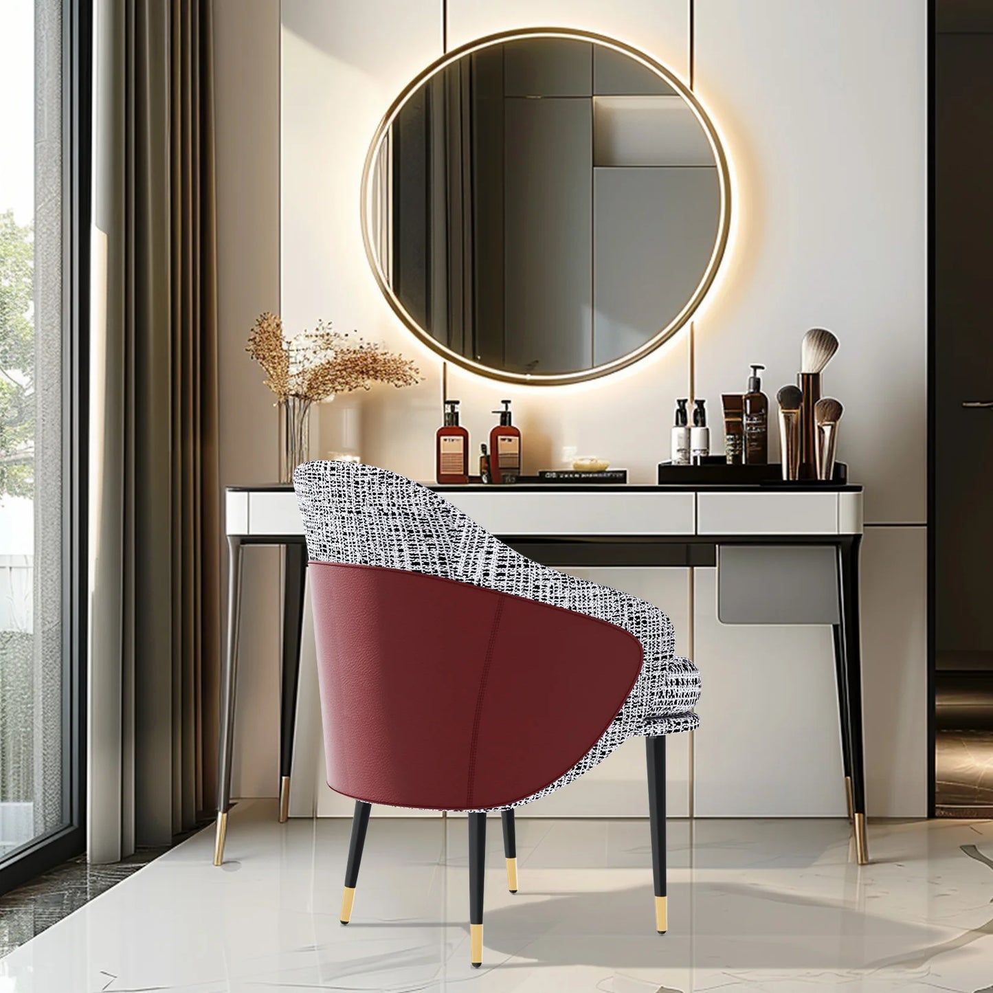 Eetkamerstoelen – Moderne Stoelen – Linnen Stoelen – Zwarte Stoelen – Hoogwaardig Schuim – Zwart Gelakt IJzer