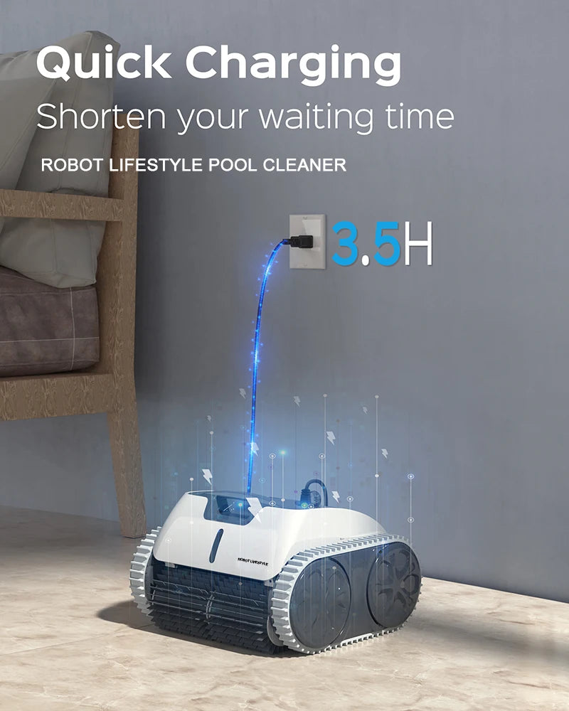Robotstofzuiger Zwembad – Zwembadrobot – Zwembadreiniger – Zwembadstofzuiger – Pool Cleaner – Draadloos Met App-Bediening – 90-110 Minuten Werkduur