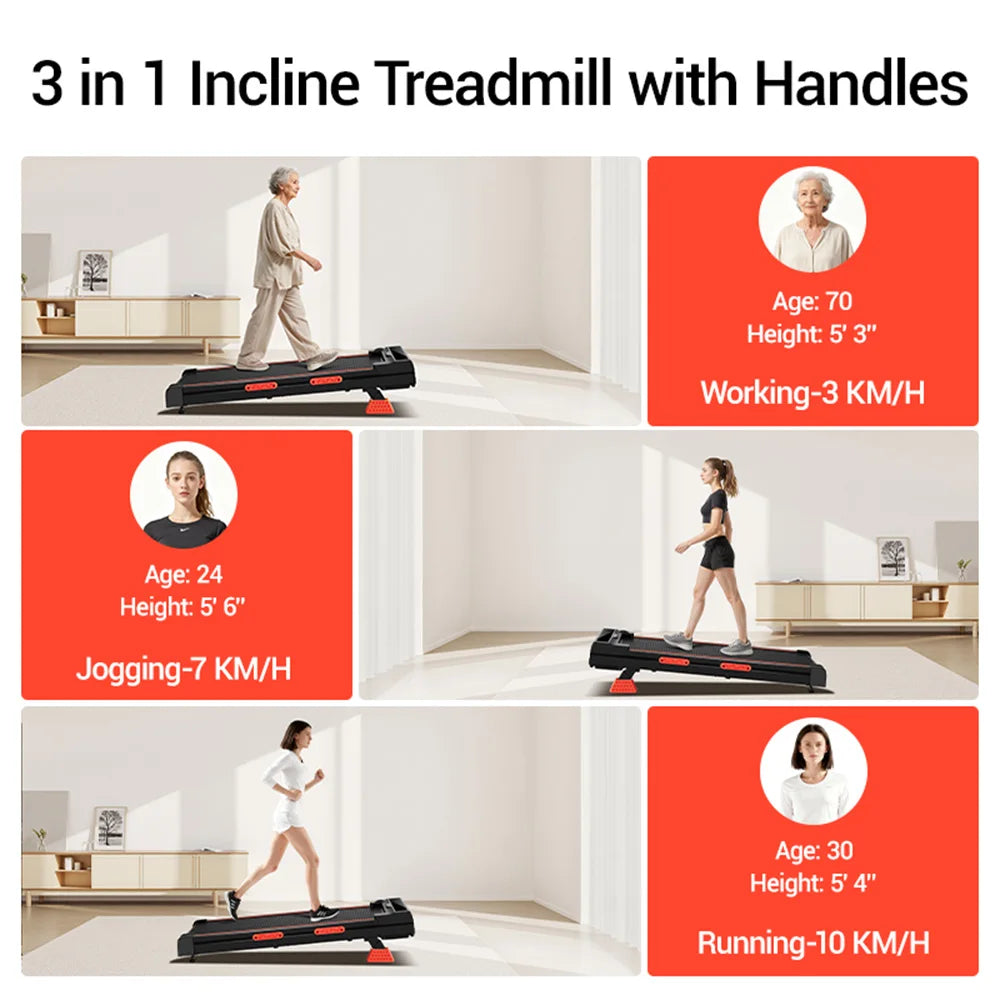 ROBORE X5 Walking Pad with 16% Incline, Triple Shock Absorption, Quiet 2.5HP Brushless Motor, 10km/h Speed, Max Load 150kg - QUORE
