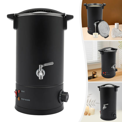 Elektrische Wax Smeltoven - Wassmeltpot - Wax Melter - Kaarsen Smeltpot - 1200W - RVS - Temperatuurregeling - 10L - Zwart