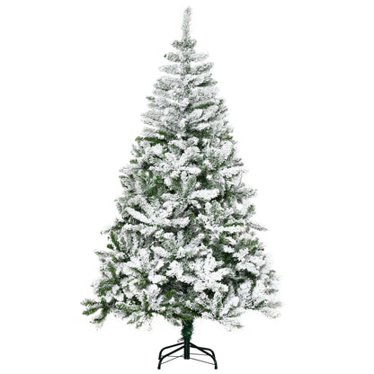 Kunstkerstboom – Kunstkerstboom Wit – Kerstboom Nepspar – Kunstspar – Nepboom – 180 cm Hoog – Brandwerende Besneeuwde Takken