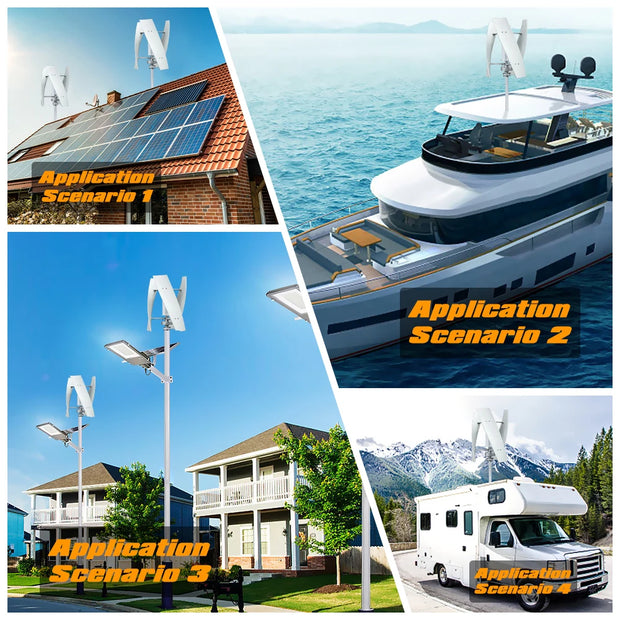 Wind Turbine - Windmill Generator - Wind Turbine Generator - Wind Energy - Wind Turbine – 3kW - 24V - 3 Blades - White