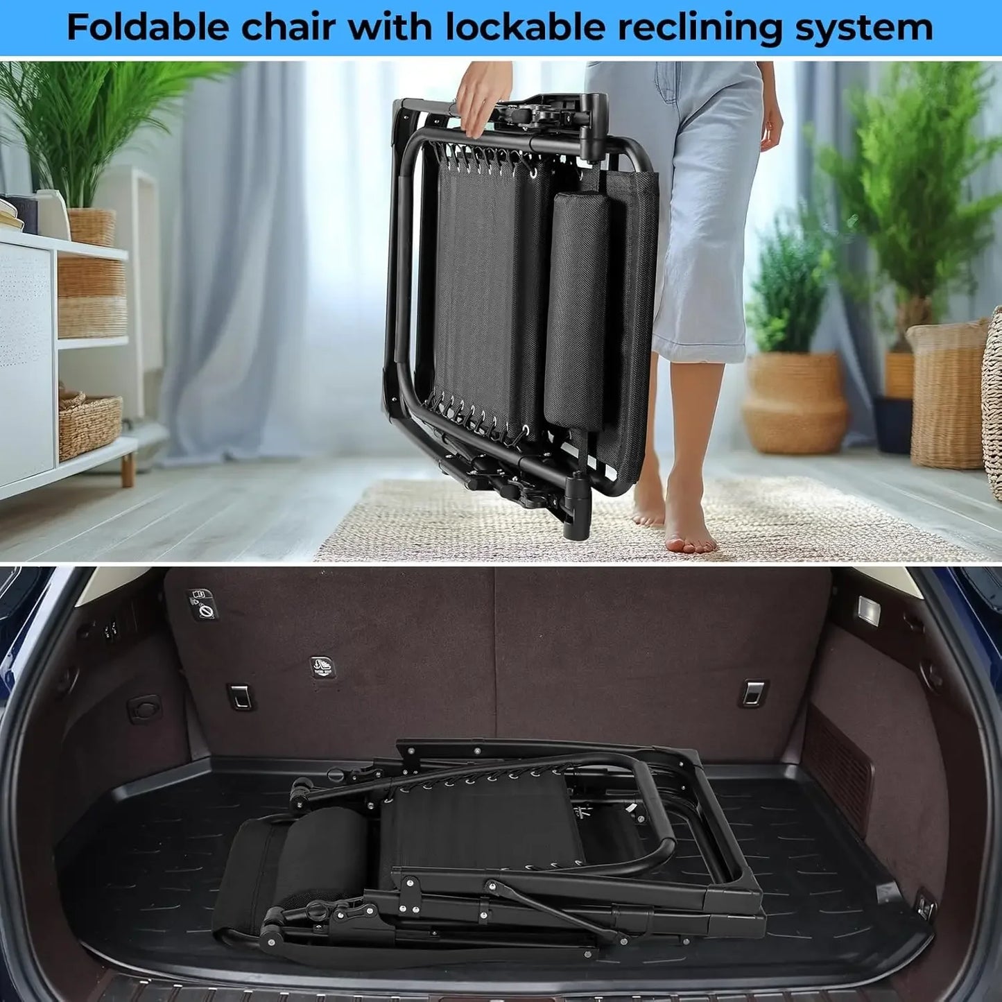 Ligstoel - Tuinstoelen - Strandstoel - Klapstoel - Zero Gravity - Opvouwbare - Draagvermogen van 160KG - Verstelbare met Verwijderbare Kussen, Hoofdsteun en Kopjeshouder- Binnen/Buiten - Tuinset – Campingstoel – Tuinstoel – 2 Stuks - Grijs