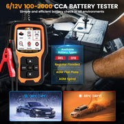 OBD2-Scanner - Diagnosecomputer - Slimme Diagnosetool - Foutverwijdering - Batterijtest - Codelezer - Autodiagnose - Werkzeuge batterijtest - Motorstart - Autodiagnose - Zwart