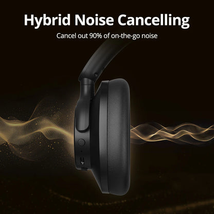 Draadloze Bluetooth Hoofdtelefoon - Gaming Headset - Draadloos - Hybride Noise Cancelling - 500mAh - 60 Uur Luisteren - Natuurlijke Pasvorm - Zwart