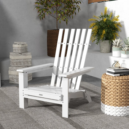 Adirondack Vouwbare Houten Tuinstoel met Armleuningen - White Poplar Wood, Comfortabel en Ruim, Perfect voor Buiten