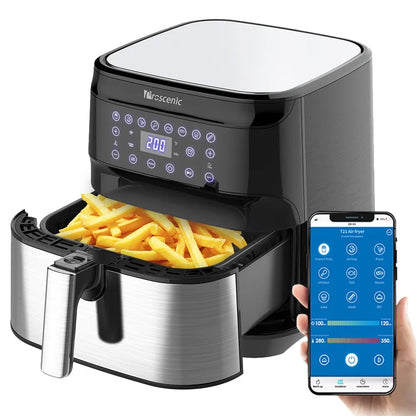 Air Fryer - Airfryer Oven - Hot air fryer - 5.5L - 1700W - 220-240V - PFAS-free - 360 Air circulation - Fast cooking time - Smokeless cooking - Black