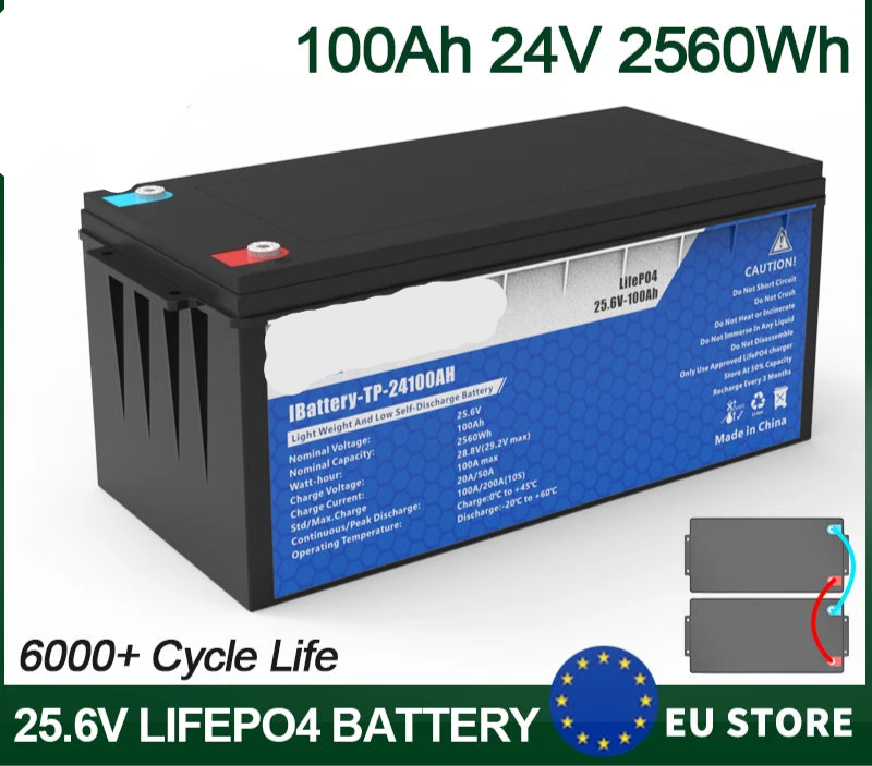 12V 200Ah LiFePO4 Accu – Lithium Accu – Batterij – Stroomvoorziening – Energieopslag – Lichtgewicht – 2000+ Cyclus Levensduur