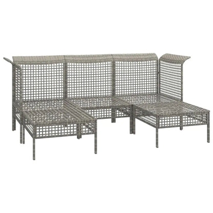 Loungeset Tuin – Tuinmeubelset – Loungehoek – Buitenbank – Gevlochten Resin – Gepoedercoat Staal – Comfortabele Kussens