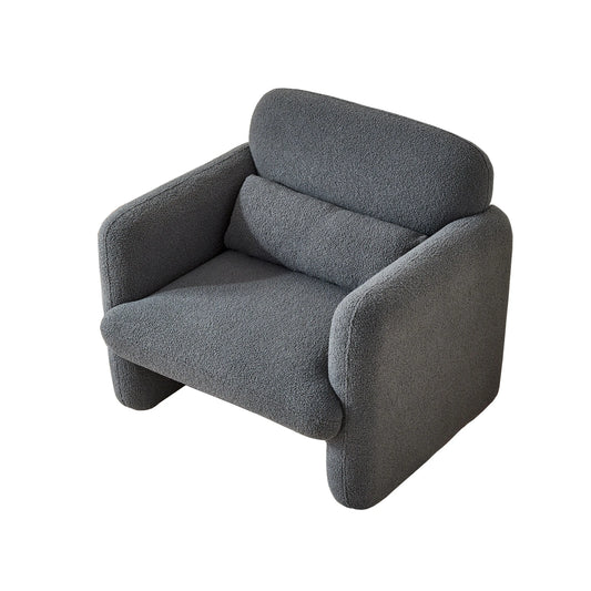 Relaxstoel – Lounge Stoel – Fauteuil – Stoel – Leesstoel – Zacht Stof – Houten Frame – Comfortabele Kussens - Donkergrijs