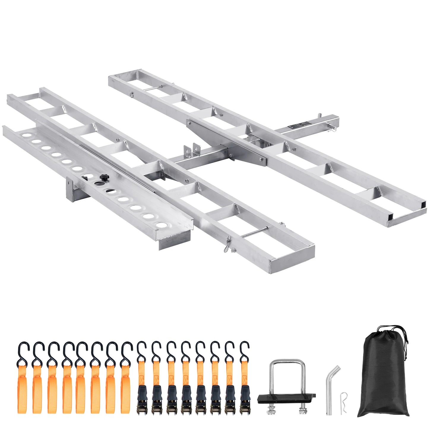 Motorfietsdrager – Motorhitchdrager – Motortransporter – Motortrailer – Motordrager – Aluminium Constructie – Inklapbare Oprijplaat 1,18 m