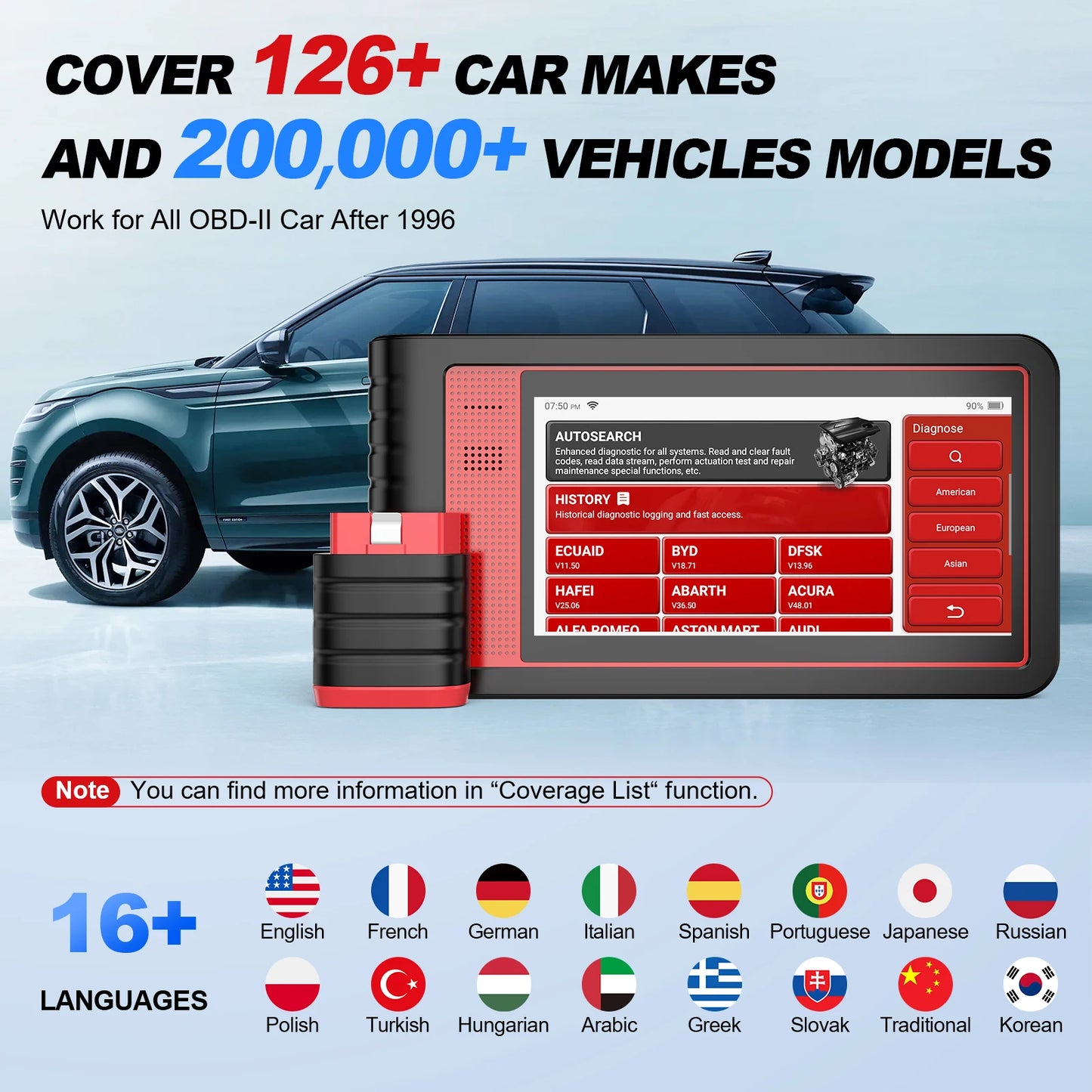 Autodiagnosetool – OBD2 Scanner – Foutcode Uitlezer – Resettool – Diagnosescanner – Meerdere Resetfuncties – Motorkalibratie - QUORE