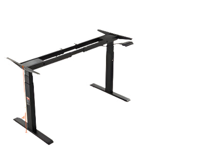Elektrisch Zit-Sta Bureauframe - Verstelbaar Bureau Onderstel - Staand Bureauframe - Bureauonderstel - Hoogte Verstelbaar - 64-129cm - met Geheugenfunctie - voor Buro - Bureau Poten - Bureautafel - Burotafel - Zwart - QUORE