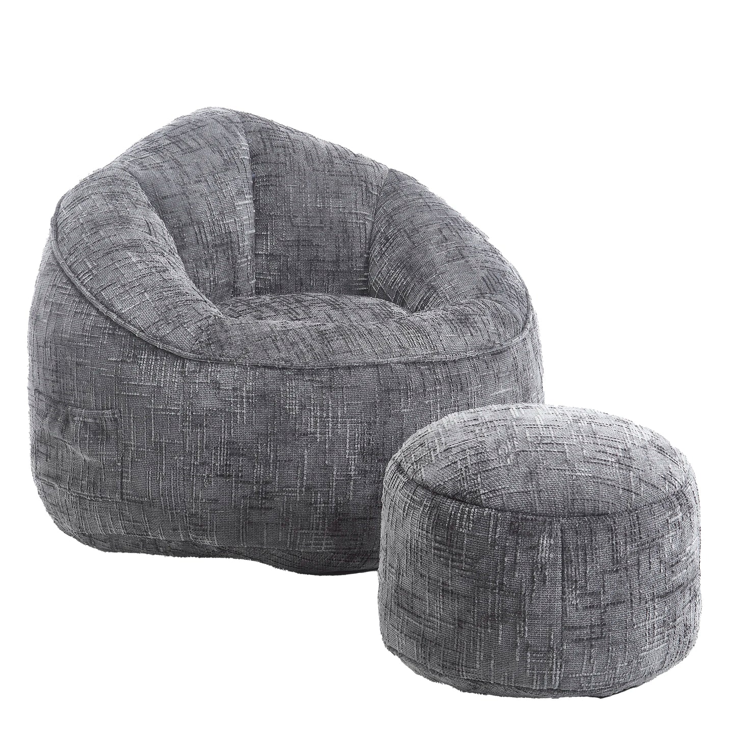Zitzak Fauteuil – Zitzakstoel – Relaxstoel – Poef – Chenille Bekleding – Foamvulling – Lichtgewicht 19,5 Kg