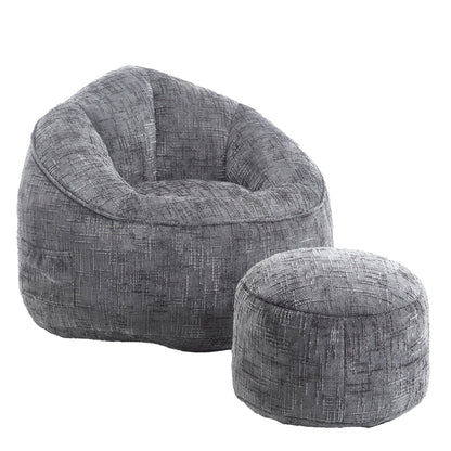 Zitzak Fauteuil – Zitzakstoel – Relaxstoel – Poef – Chenille Bekleding – Foamvulling – Lichtgewicht 19,5 Kg