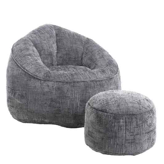 Zitzak Fauteuil – Zitzakstoel – Relaxstoel – Poef – Chenille Bekleding – Foamvulling – Lichtgewicht 19,5 Kg