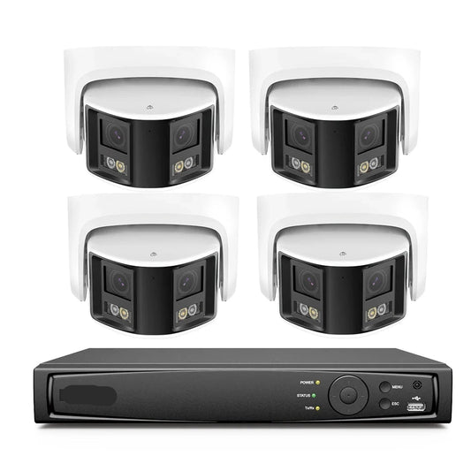 Beveiligingscamerasysteem - Camerabewaking - Beveiligingscamera - POE Camera Kit - Tweeweg Audio - 8CH NVR - 4 Camera's - Weerbestendig - Nachtzicht & Bewegingsdetectie - Binnen en Buiten - Ingebouwde HDD: 1T