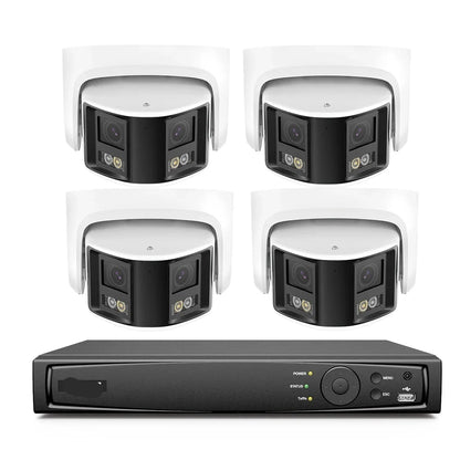 Beveiligingscamerasysteem - Camerabewaking - Beveiligingscamera - POE Camera Kit - Tweeweg Audio - 8CH NVR - 4 Camera's - Weerbestendig - Nachtzicht & Bewegingsdetectie - Binnen en Buiten - Ingebouwde HDD: 4T