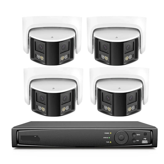 Beveiligingscamerasysteem - Camerabewaking - Beveiligingscamera - POE Camera Kit - Tweeweg Audio - 8CH NVR - 4 Camera's - Weerbestendig - Nachtzicht & Bewegingsdetectie - Binnen en Buiten - Ingebouwde HDD: 2T