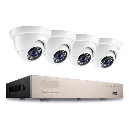 8-kanaals Beveiligingsset – Camera Set – Camerabewaking – CCTV Systeem – Video Surveillance – 4 HD Camera’s Weerbestendig – Nachtzicht 24 Meter