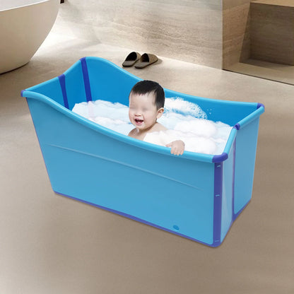 Peuterbad - Opvouwbaar Bad Kinderen - Opvouwbaar Bad Volwassenen - Bath Bucket - Kinderbadje - Inklapbaar Bad - Blauw - 98x50x56cm