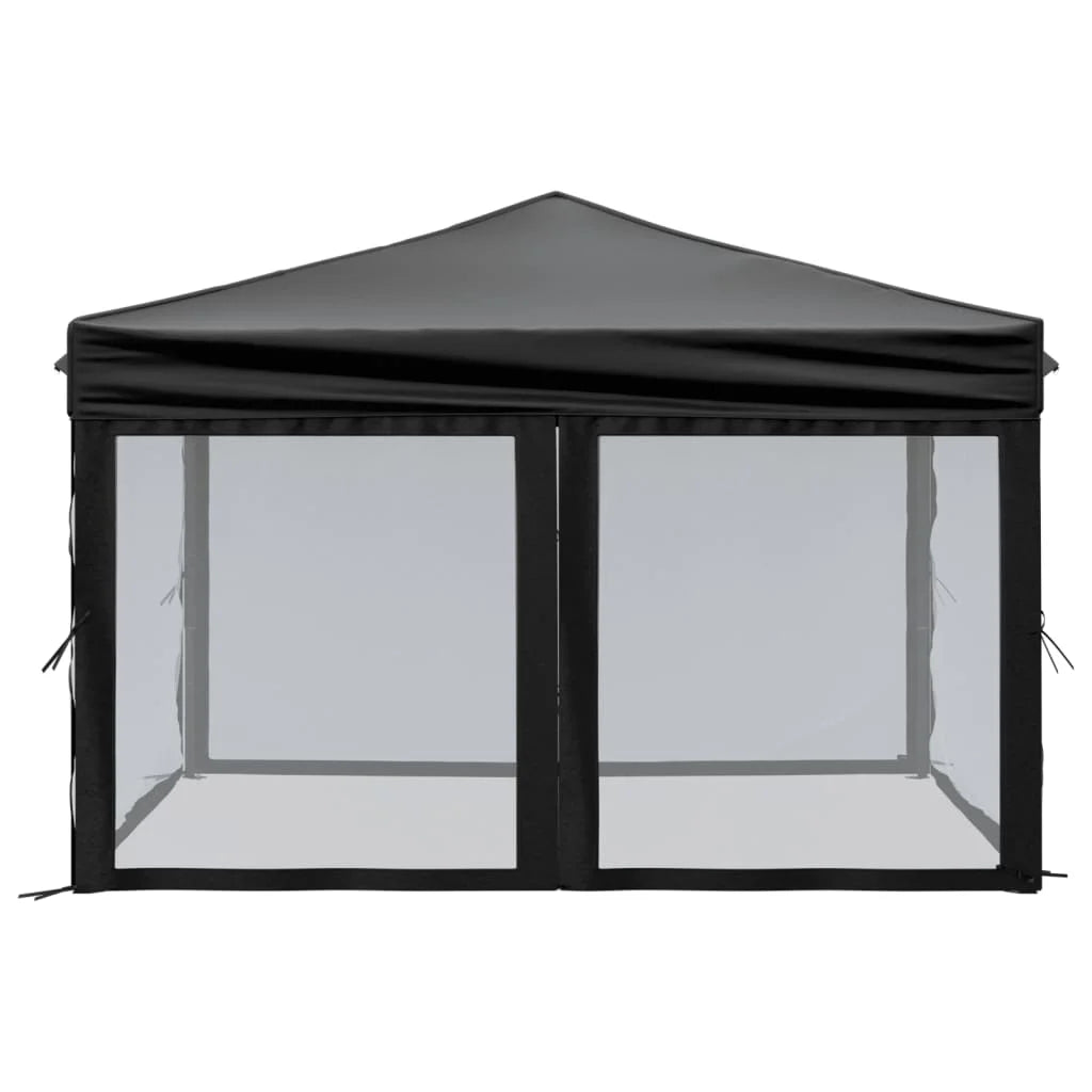 Vouwtent – Opvouwbare Tent – Partytent – Zonnetent – Water- En UV-Bestendig – Stevig Stalen Frame - 3x3 m -  Zwart